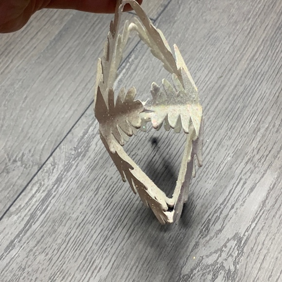 White snowflake Ornament, pink purple glitter shine sparkle, holiday decorations - Picture 6 of 15